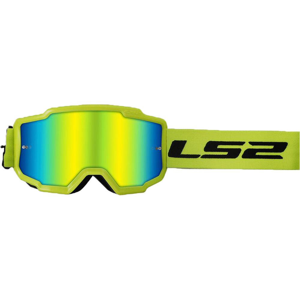 LS2 Charger Goggles Hi-Viz Yellow With Iridium Lens - ThrottleChimp