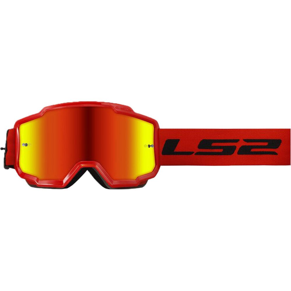 LS2 Charger Goggles Red With Iridium Red Lens - ThrottleChimp