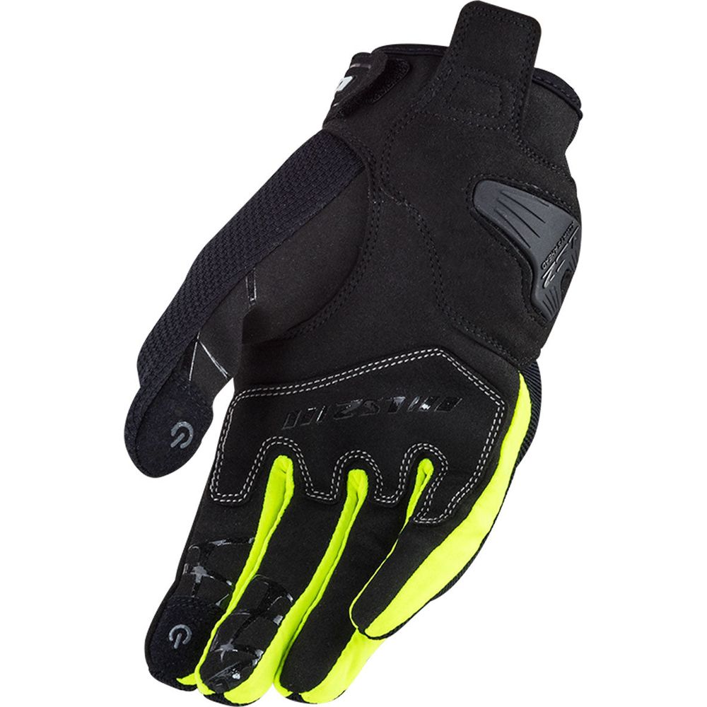 LS2 Dart 2 Textile Gloves Black / Hi-Viz Yellow (Image 2) - ThrottleChimp