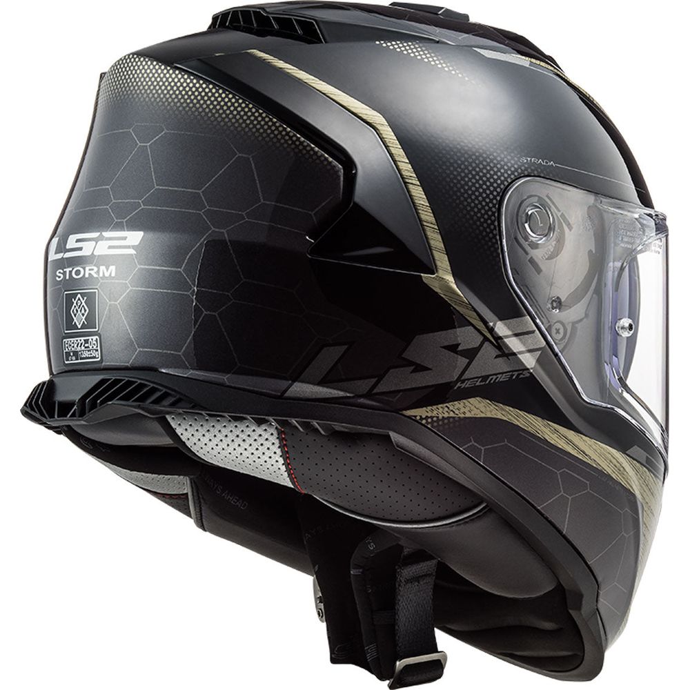 LS2 FF800 Storm Classy Antique Full Face Helmet Gold (Image 4) - ThrottleChimp