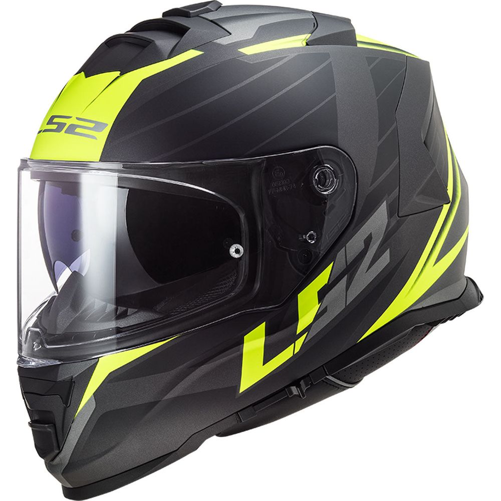 LS2 FF800 Storm Nerve Full Face Helmet Matt Black / Hi-Viz Yellow - ThrottleChimp