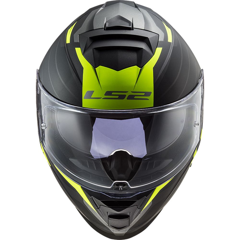 LS2 FF800 Storm Nerve Full Face Helmet Matt Black / Hi-Viz Yellow (Image 3) - ThrottleChimp