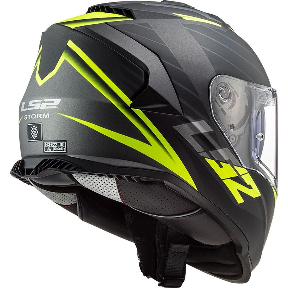 LS2 FF800 Storm Nerve Full Face Helmet Matt Black / Hi-Viz Yellow (Image 4) - ThrottleChimp