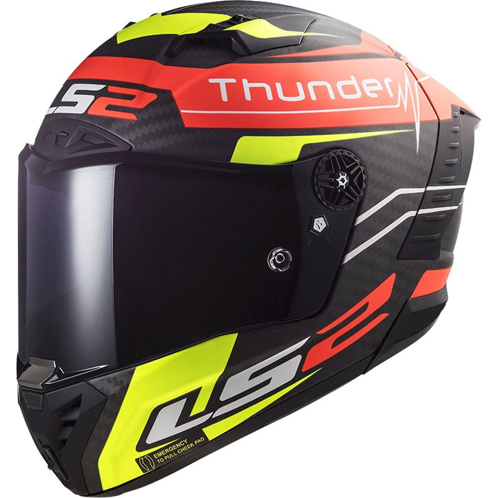 LS2 FF805 Thunder Carbon ECE 22.06 Full Face Helmet Attack Matt Red / Hi-Viz Yellow - ThrottleChimp