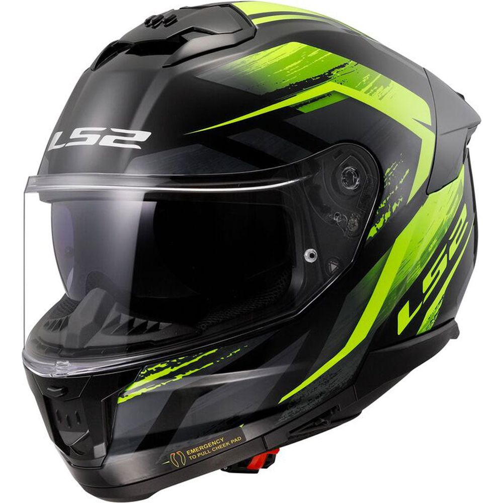 LS2 FF808 Stream 2 ECE 22.06 Full Face Helmet Fury Black / Hi-Viz Yellow - ThrottleChimp