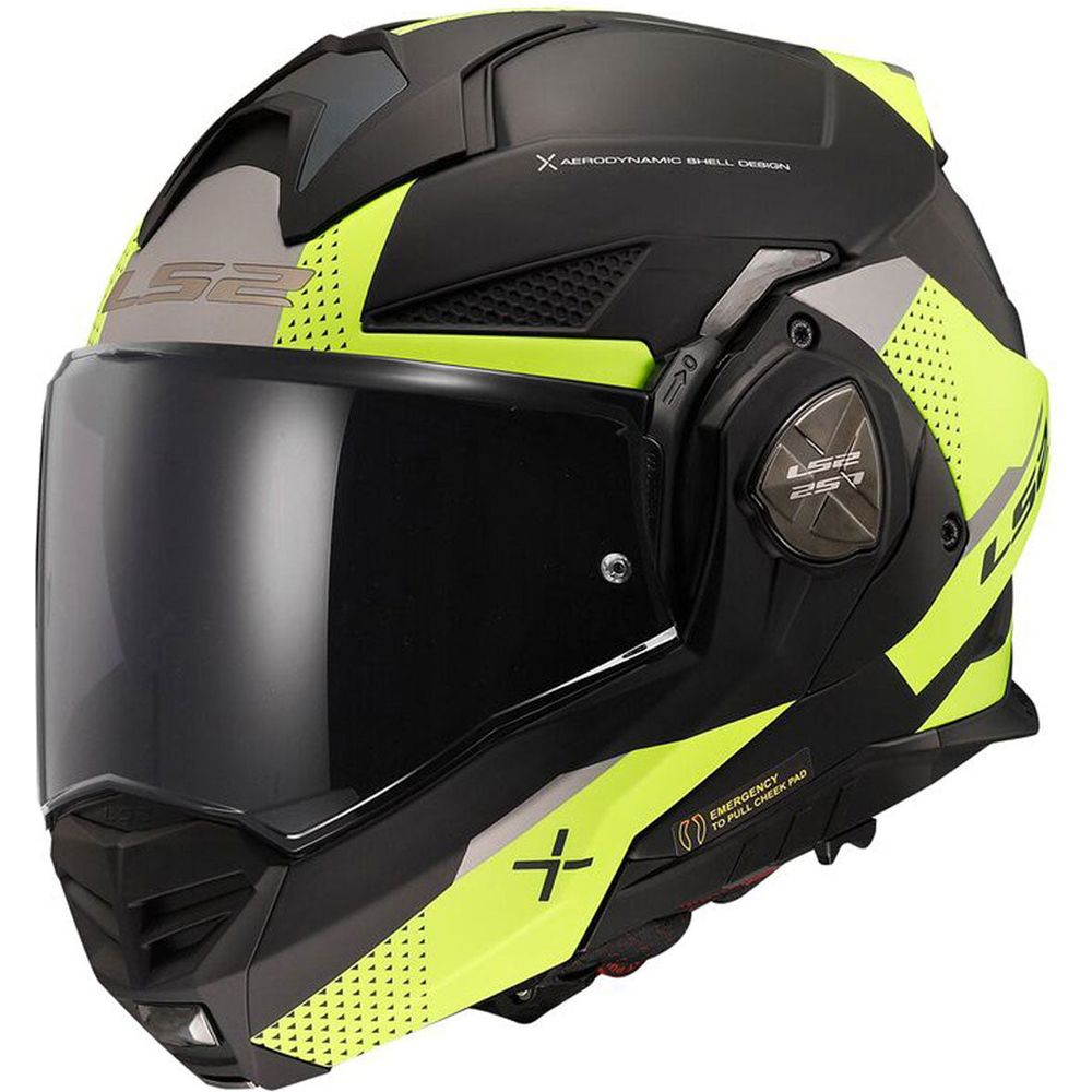 LS2 FF901 Advant X ECE 22.06 Flip-Up Helmet Oblivion Matt Black / Hi-Viz Yellow FREE 1 YEAR Returns, FREE UK Delivery | ThrottleChimp