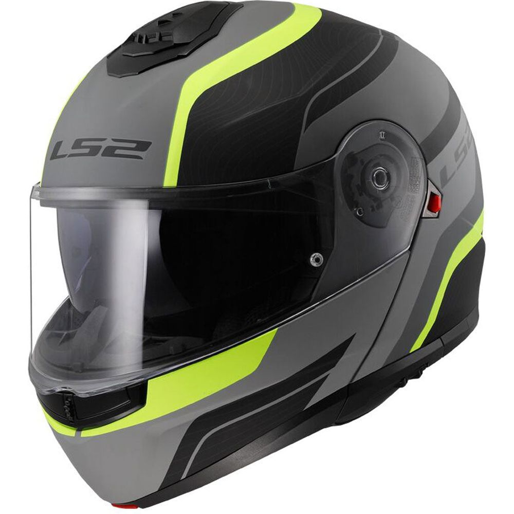 LS2 FF908 Strobe 2 ECE 22.06 Flip-Up Helmet Monza Matt Black / Hi-Viz Yellow - ThrottleChimp