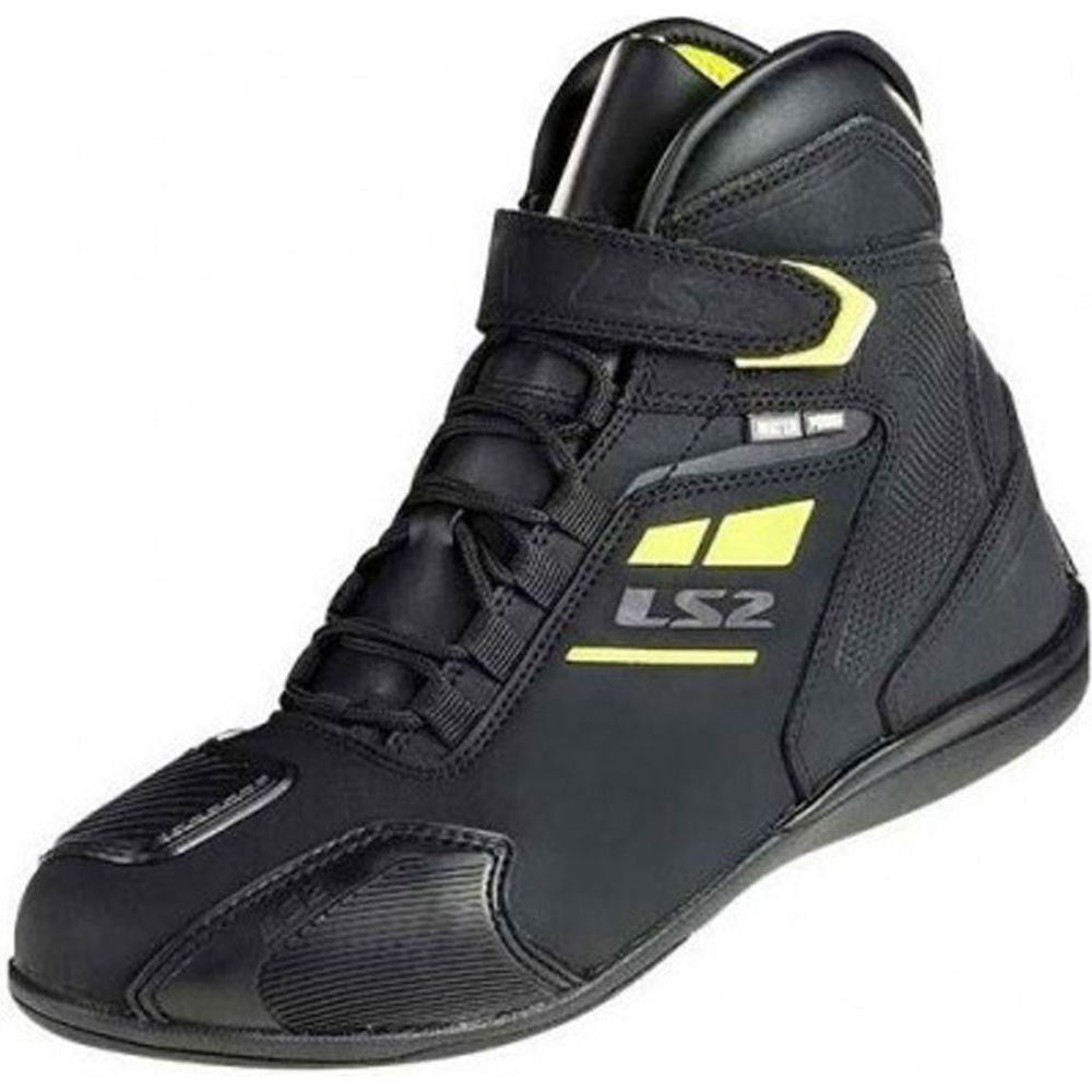 LS2 Garra Waterproof Short Boots Black / Hi-Viz Yellow - ThrottleChimp