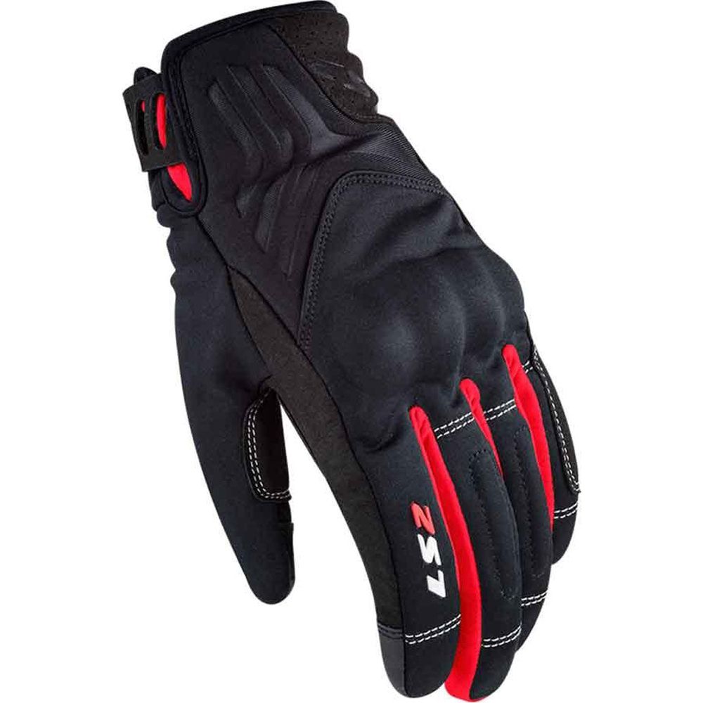 LS2 Jet 2 Ladies Textile Gloves Black / Red - ThrottleChimp