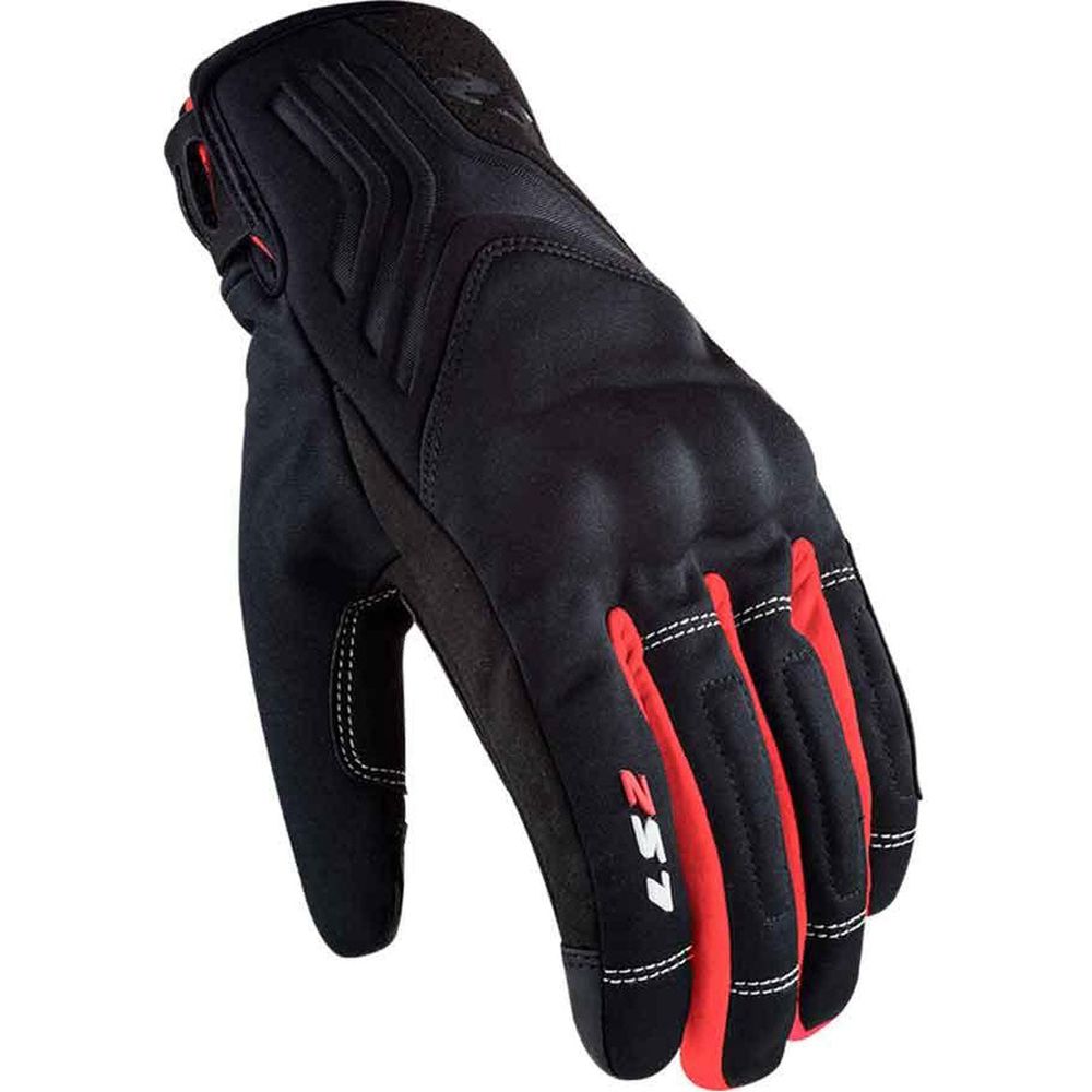 LS2 Jet 2 Textile Gloves Black / Red - ThrottleChimp