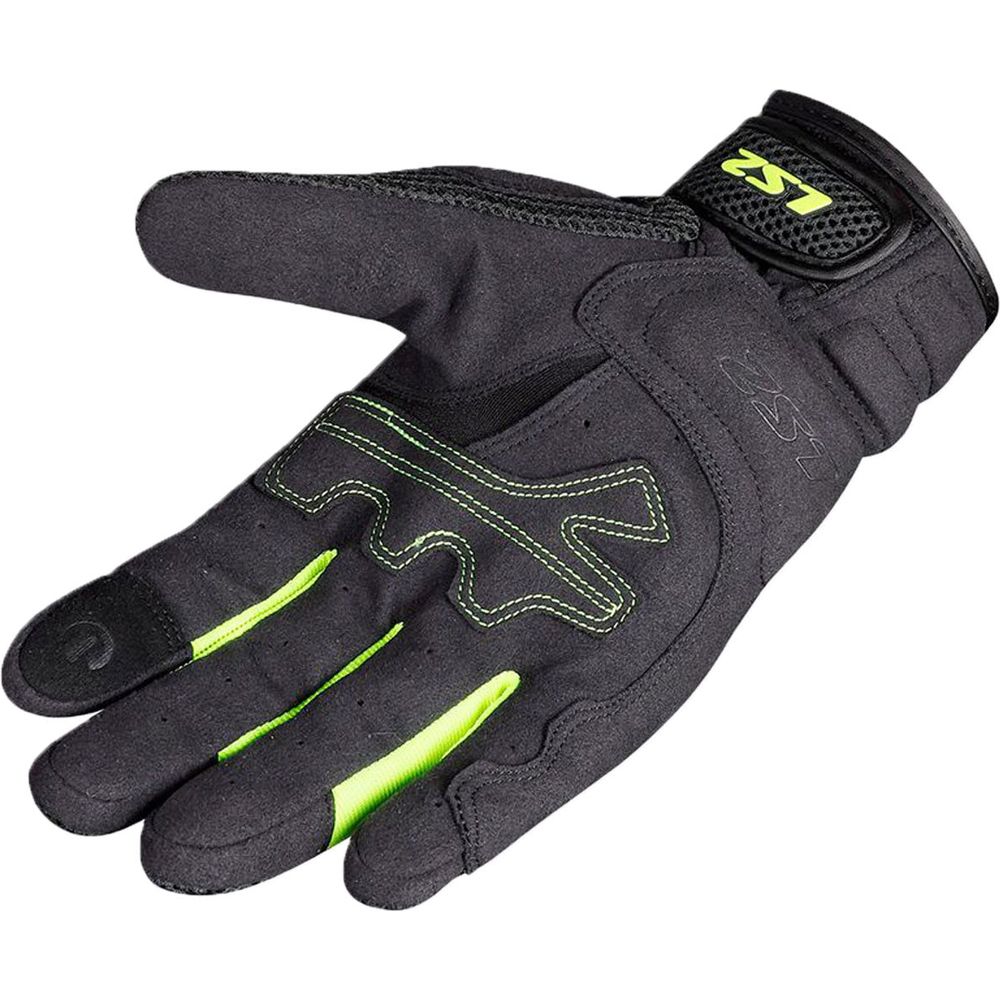 LS2 Kubra Textile Gloves Anthracite / Hi-Viz Yellow (Image 2) - ThrottleChimp