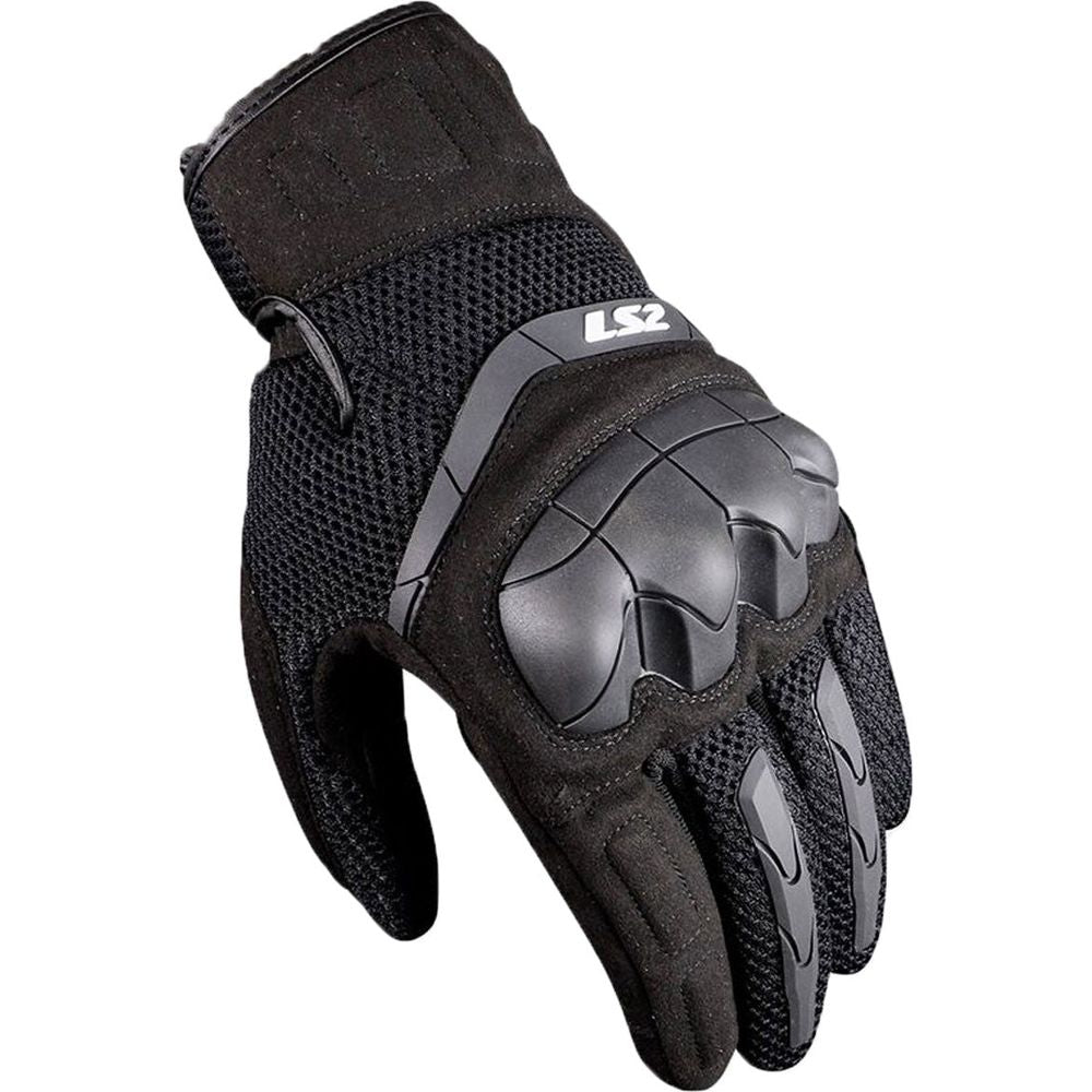 LS2 Kubra Textile Gloves Black - ThrottleChimp