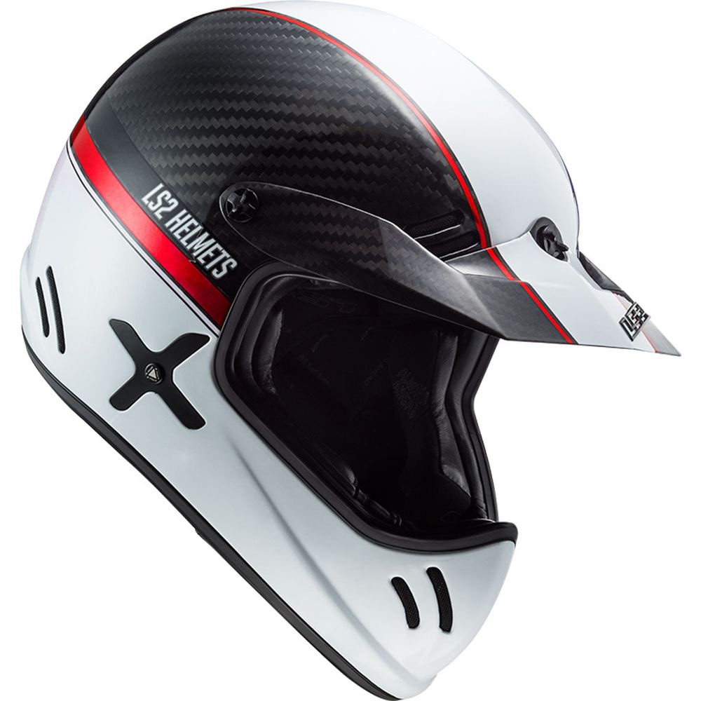 LS2 MX471 Xtra Yard Motocross Helmet Carbon / White / Red FREE 1 YEAR Returns, FREE UK Delivery | ThrottleChimp