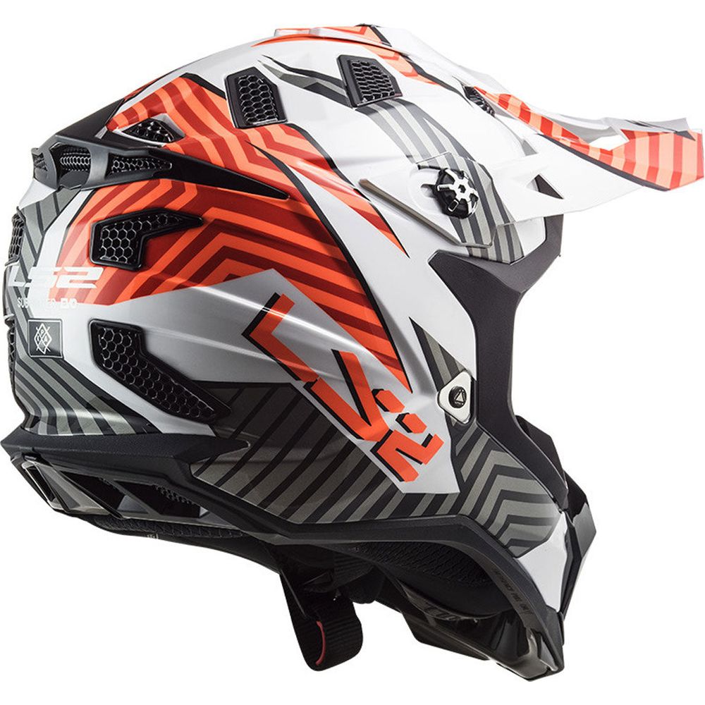 LS2 MX700 Subverter Evo Astro Motocross Helmet White / Orange (Image 4) - ThrottleChimp