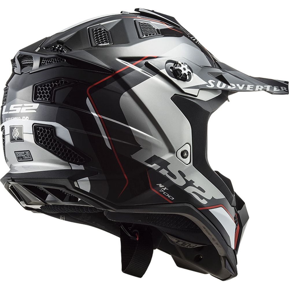 LS2 MX700 Subverter ECE 22.06 Motocross Helmet Arched Silver / Titanium (Image 4) - ThrottleChimp