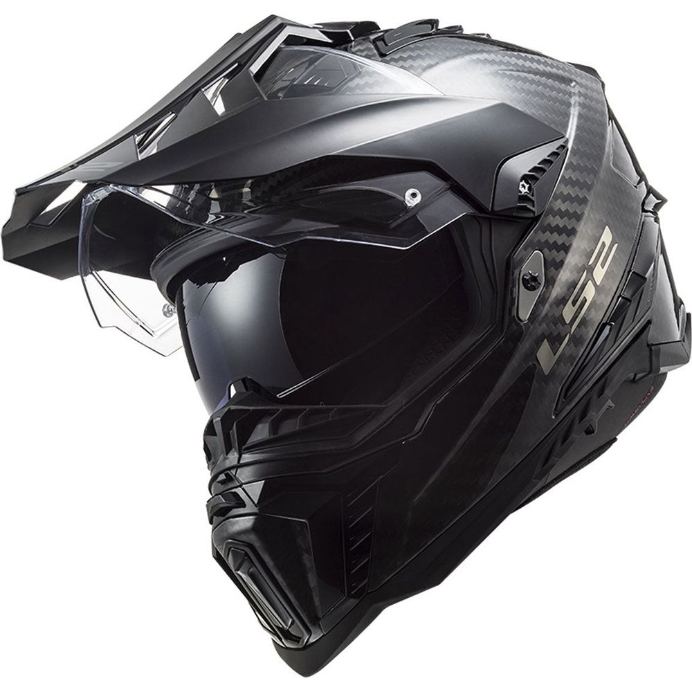 LS2 MX701 Explorer Carbon ECE 22.06 Adventure Helmet Gloss Carbon - ThrottleChimp