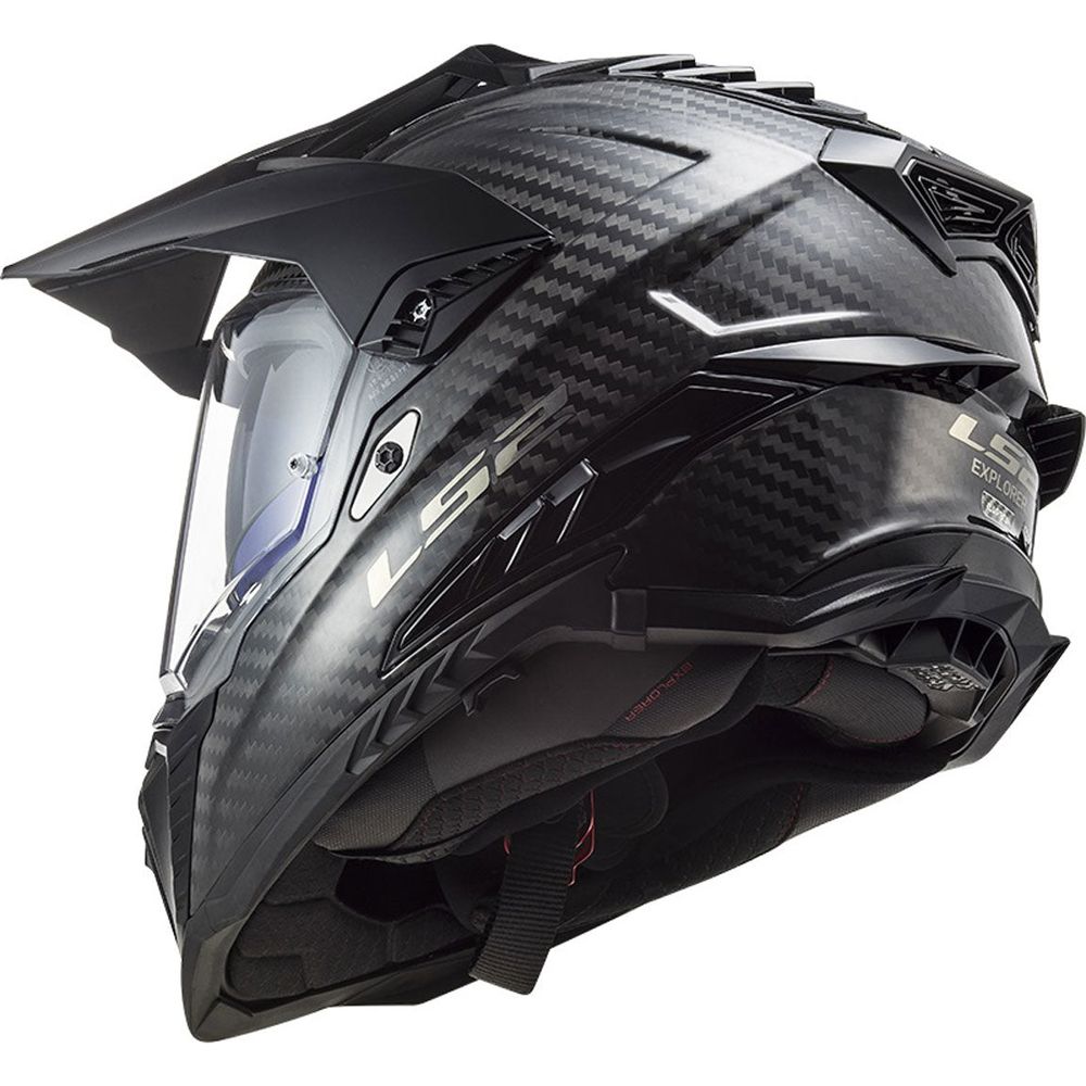 LS2 MX701 Explorer Carbon ECE 22.06 Adventure Helmet Gloss Carbon FREE 1 YEAR Returns, FREE UK Delivery | ThrottleChimp