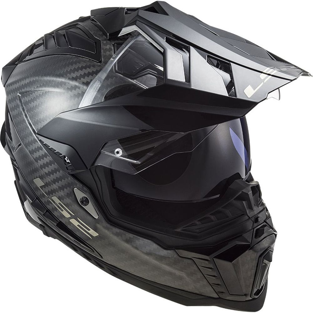 LS2 MX701 Explorer Carbon ECE 22.06 Adventure Helmet Gloss Carbon FREE 1 YEAR Returns, FREE UK Delivery | ThrottleChimp