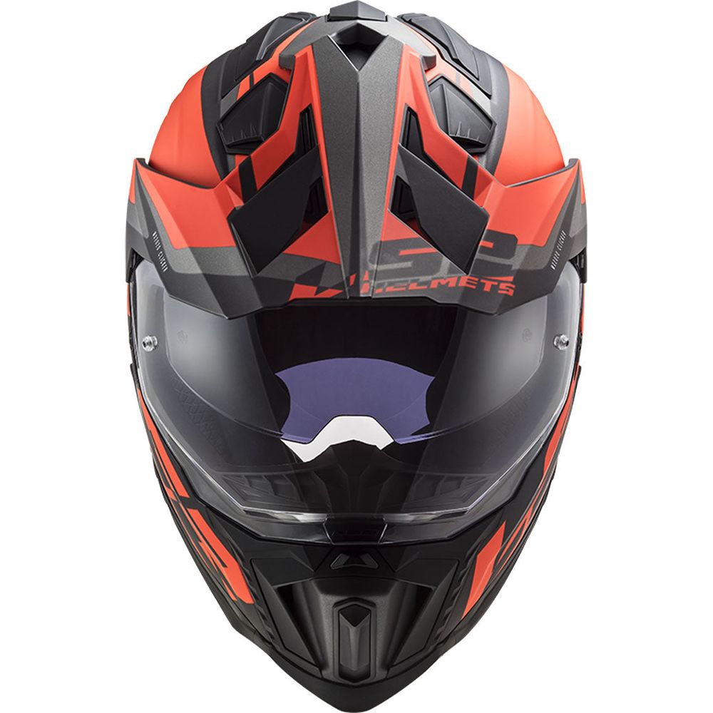 LS2 MX701 Explorer ECE 22.06 Adventure Helmet Alter Matt Black / Fluo Orange (Image 4) - ThrottleChimp