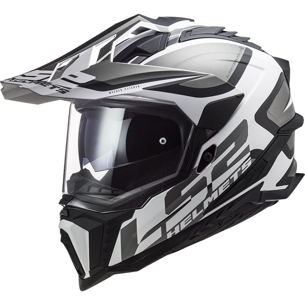 LS2 MX701 Explorer ECE 22.06 Adventure Helmet Alter Matt Black / White - ThrottleChimp