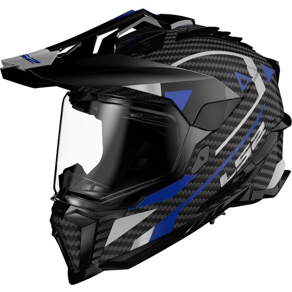 LS2 MX701 Explorer Carbon ECE 22.06 Adventure Helmet Blue - ThrottleChimp