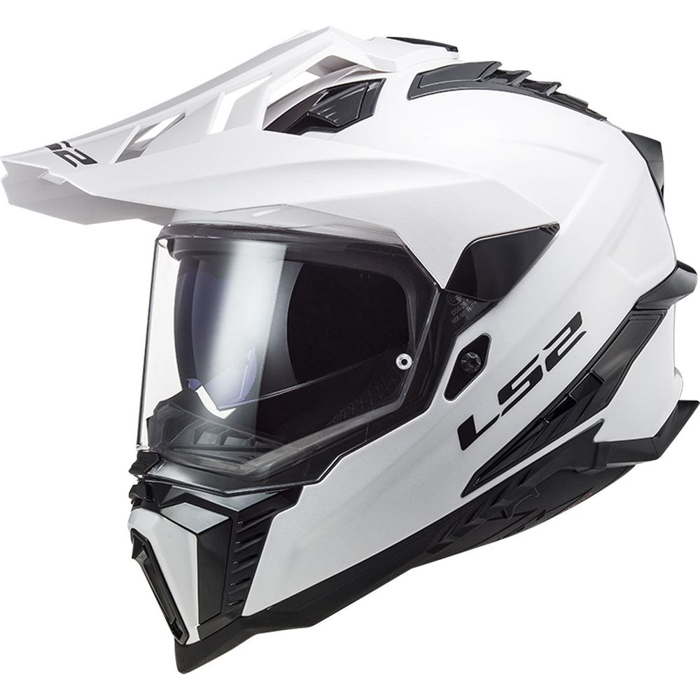 LS2 MX701 Explorer ECE 22.06 Adventure Helmet Solid White - ThrottleChimp