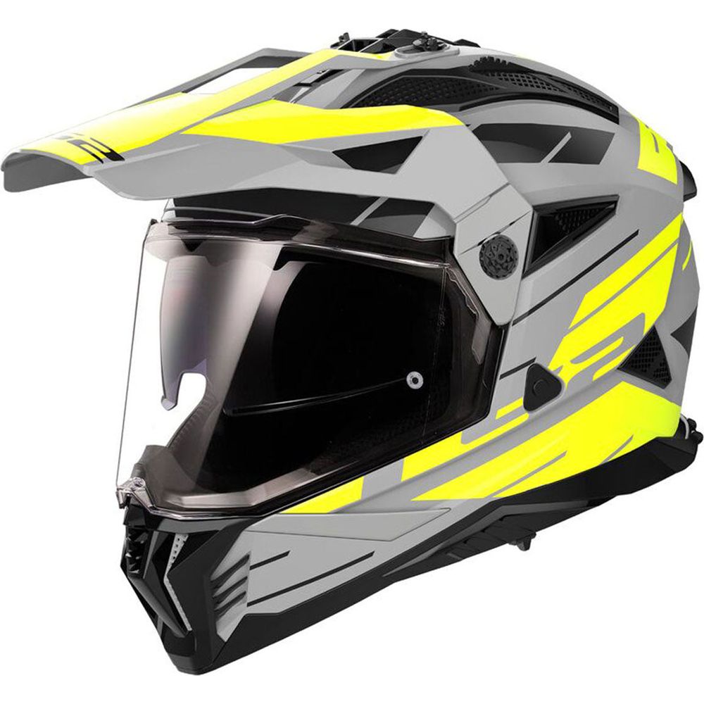 LS2 MX702 Pioneer 2 ECE 22.06 Adventure Helmet Namib Matt Grey / Hi-Viz Yellow - ThrottleChimp