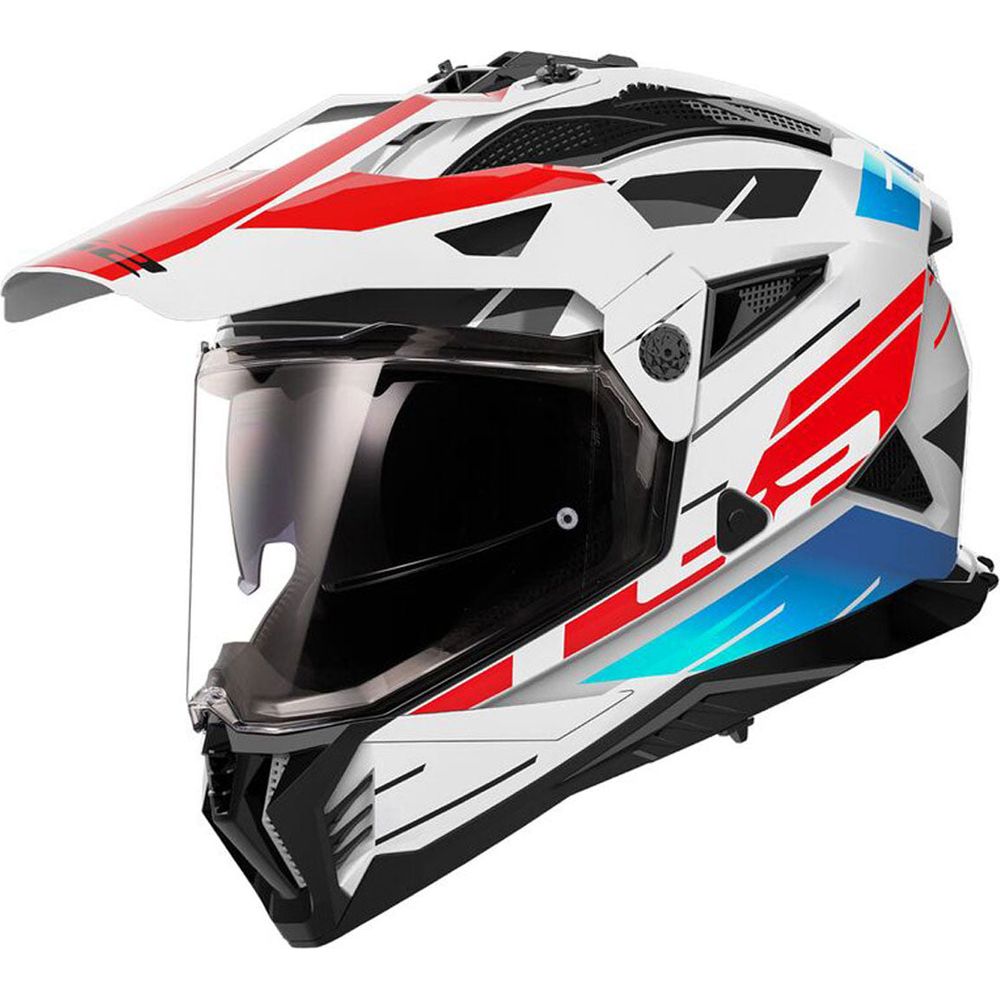 LS2 MX702 Pioneer 2 ECE 22.06 Adventure Helmet Namib White / Blue / Red FREE 1 YEAR Returns, FREE UK Delivery | ThrottleChimp