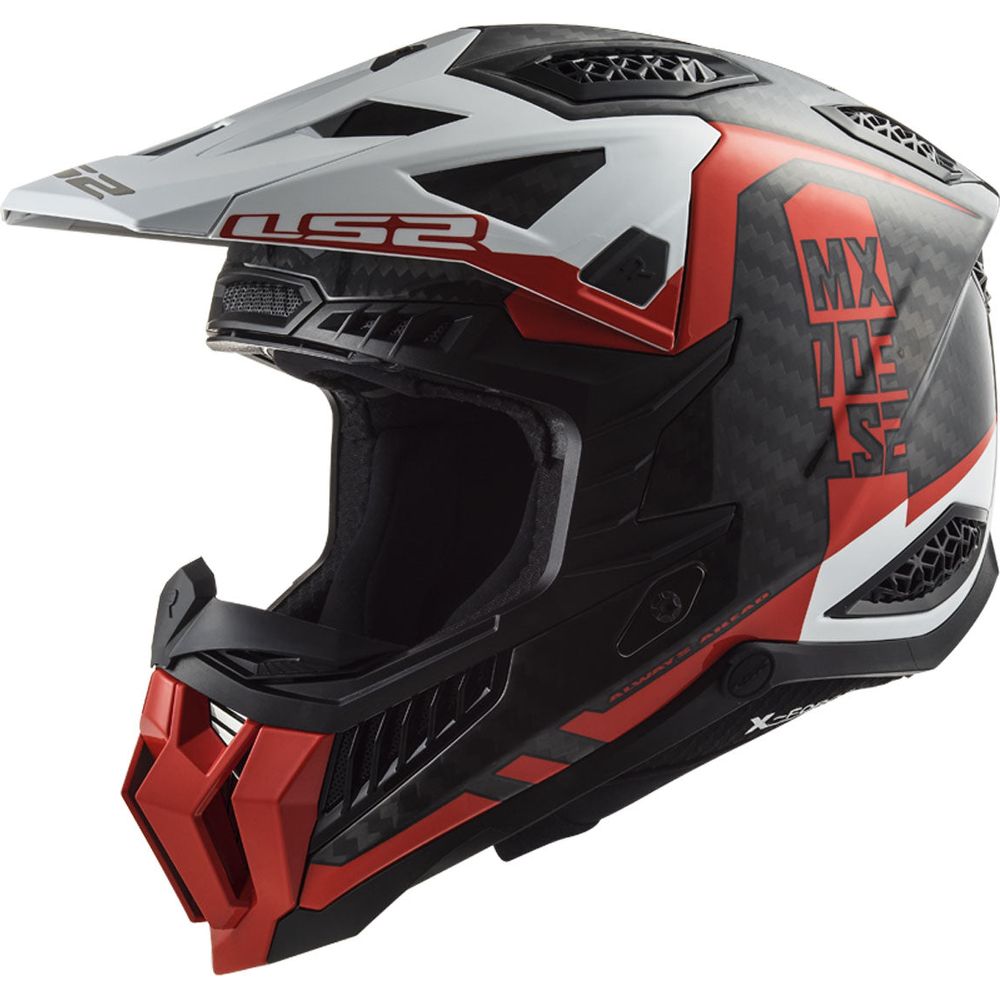 LS2 MX703 X-Force Carbon ECE 22.06 Motocross Helmet Victory Red / White - ThrottleChimp