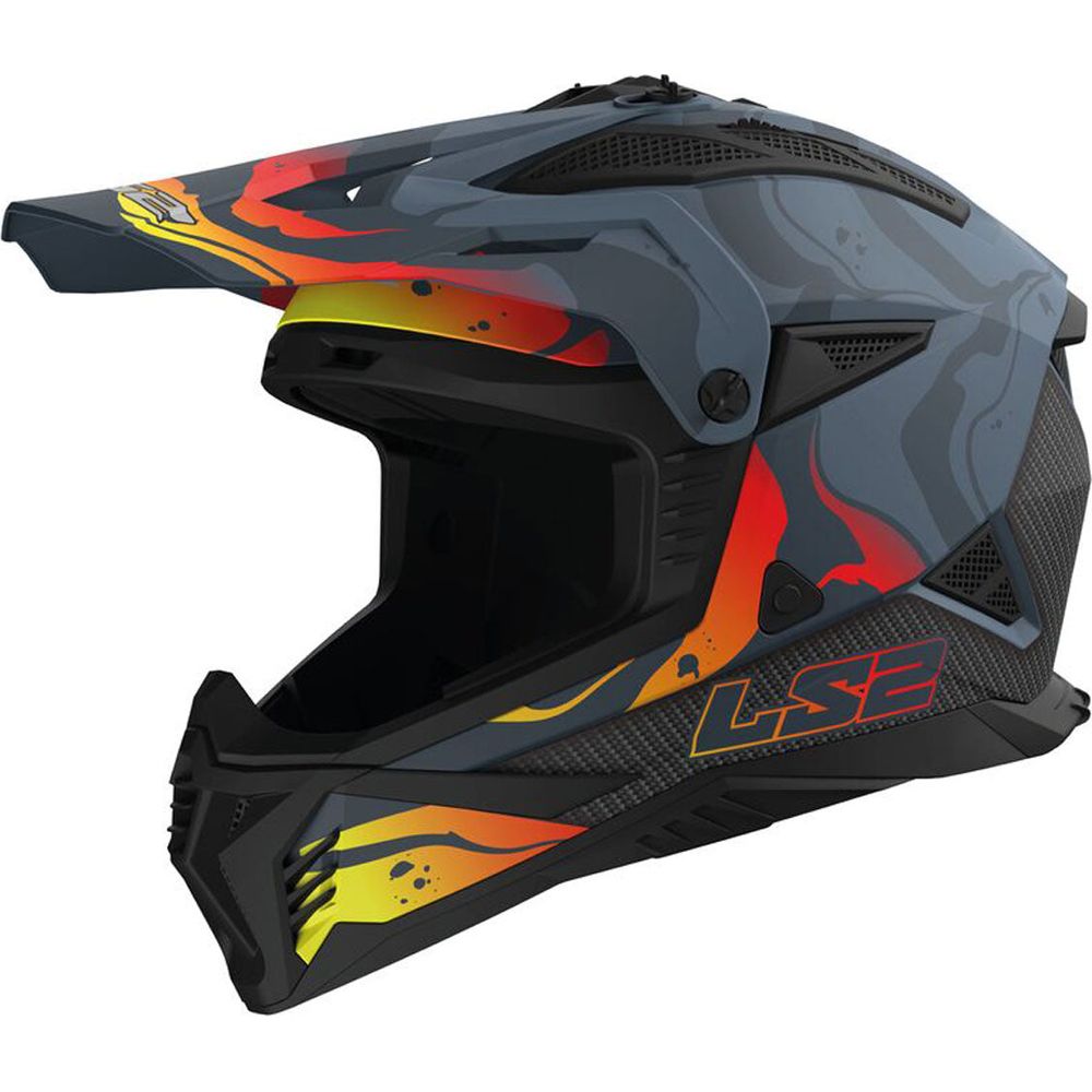 LS2 MX708 Fast 2 ECE 22.06 Motocross Helmet Wash Matt Dark Grey - ThrottleChimp