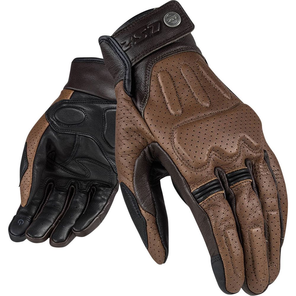 LS2 Rust Leather Gloves Brown - ThrottleChimp