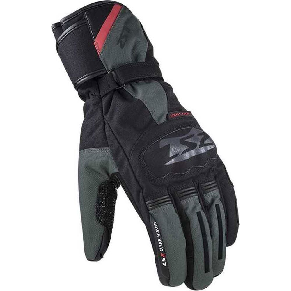 LS2 Snow Textile Gloves Black / Green - ThrottleChimp