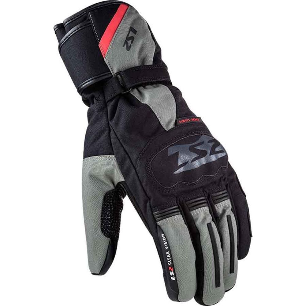 LS2 Snow Textile Gloves Black / Grey - ThrottleChimp