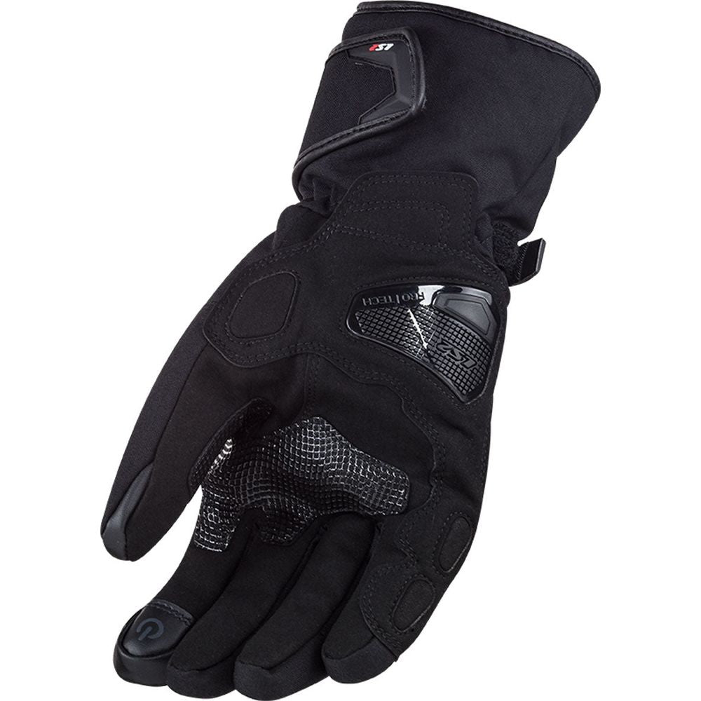 LS2 Snow Textile Gloves Black (Image 2) - ThrottleChimp