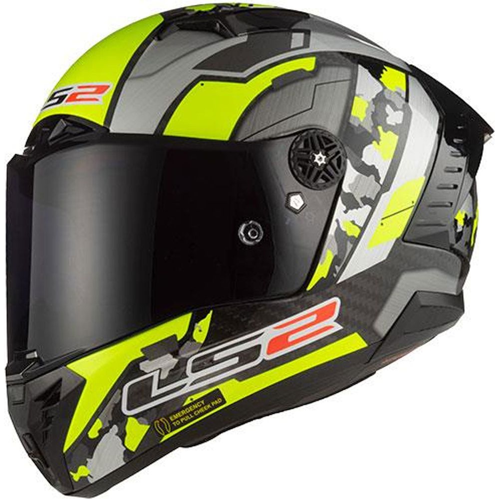 LS2 FF805 Thunder Carbon ECE 22.06 Full Face Helmet Space Hi-Viz Yellow / Grey - ThrottleChimp