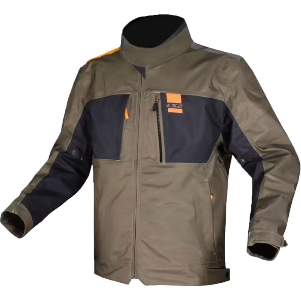 LS2 Titanium Textile Jacket Green / Blue / Hi-Viz Orange - ThrottleChimp