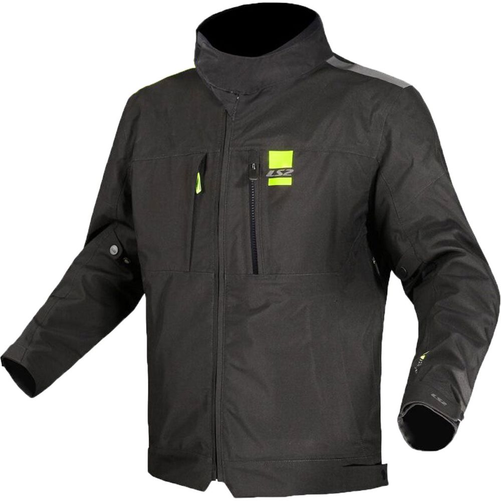 LS2 Titanium Ladies Textile Jacket Black / Hi-Viz Yellow - ThrottleChimp