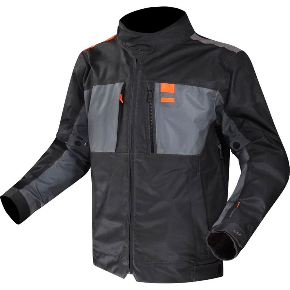 LS2 Titanium Textile Jacket Blue / Hi-Viz Orange - ThrottleChimp