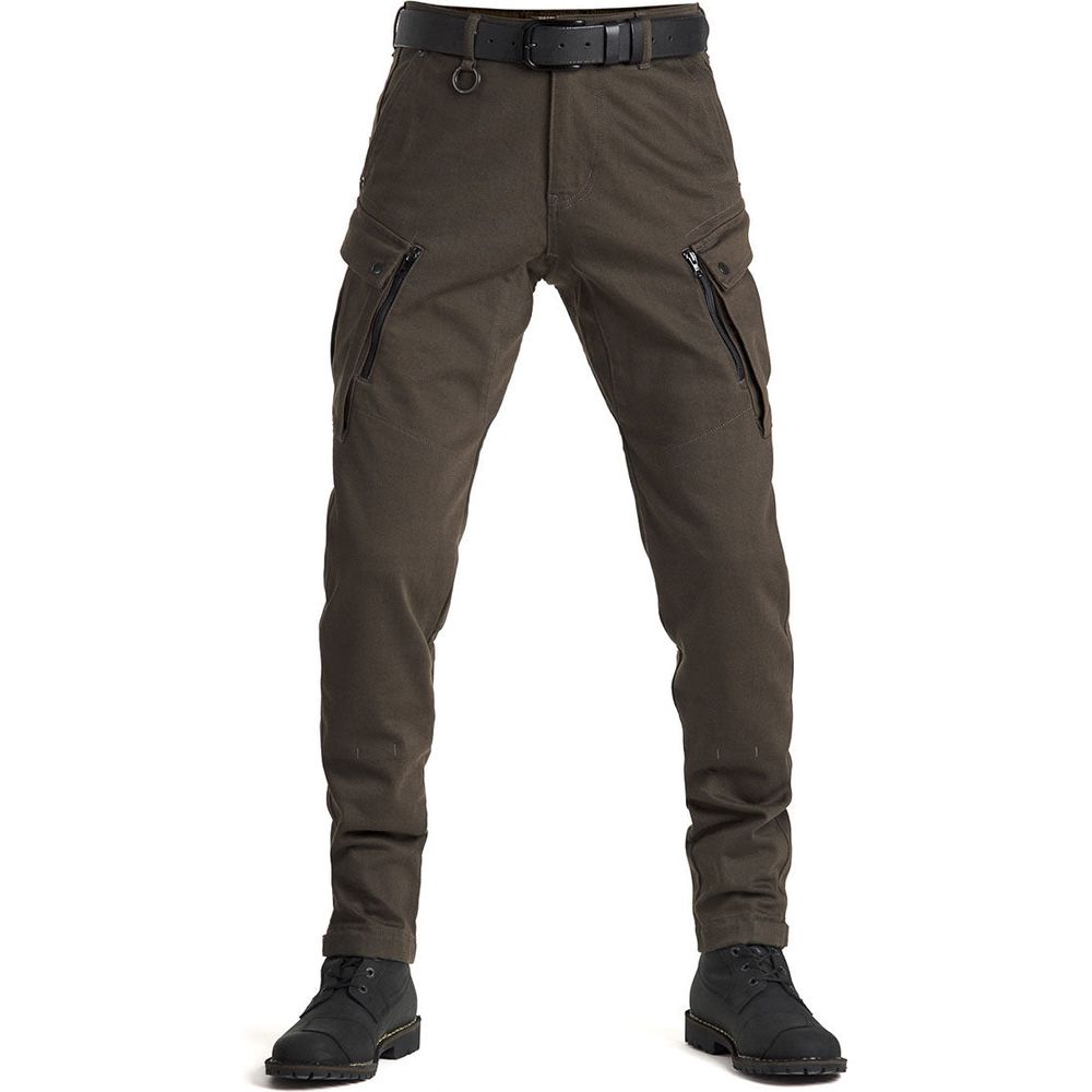 Pando Moto Mark Kev 02 Slim Fit Cargo Trouser Olive - ThrottleChimp