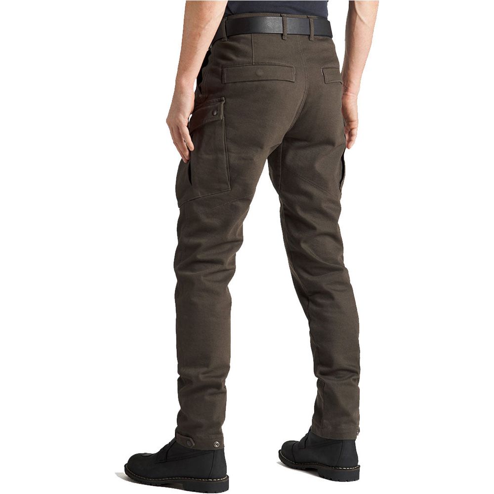 Pando Moto Mark Kev 02 Slim Fit Cargo Trouser Olive (Image 3) - ThrottleChimp