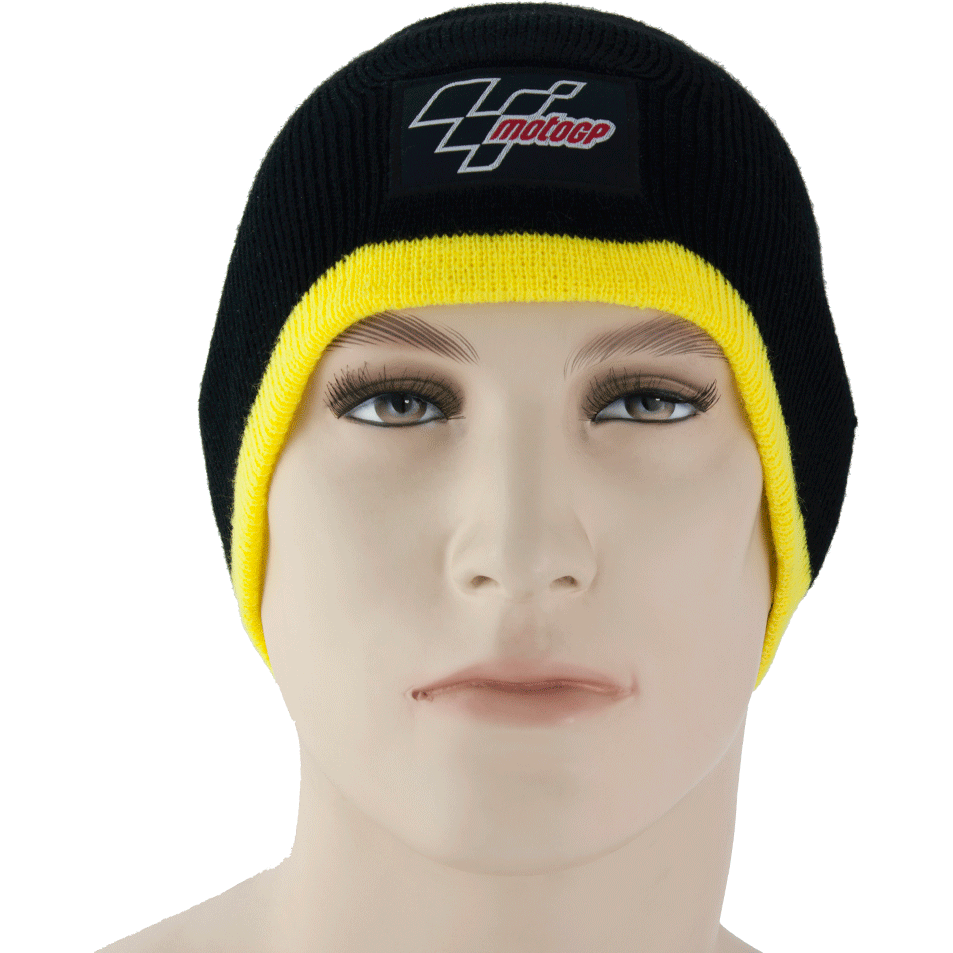 MotoGP Beanie Hat Black / Yellow Trim - ThrottleChimp