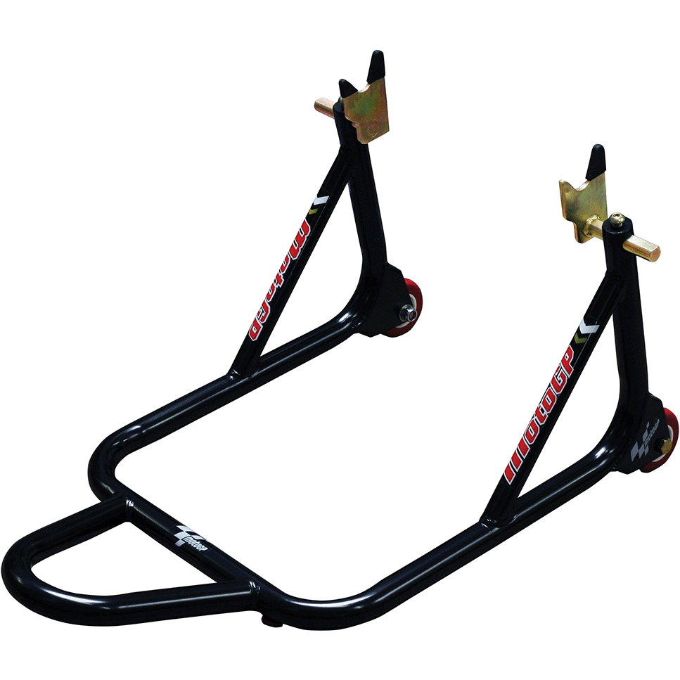 MotoGP 1 Piece Bobbin Spool Fitment Rear Track Paddock Stand Black - ThrottleChimp