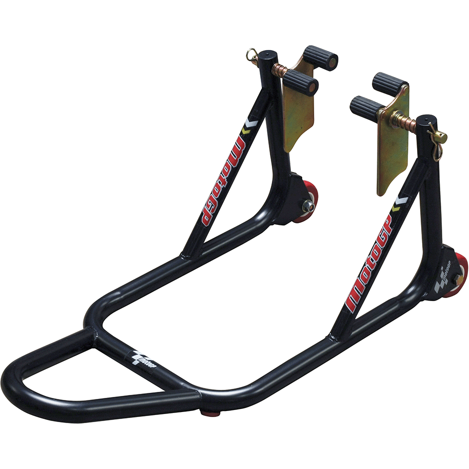 MotoGP 1 Piece Fork Fitment Front Track Paddock Stand Black - ThrottleChimp