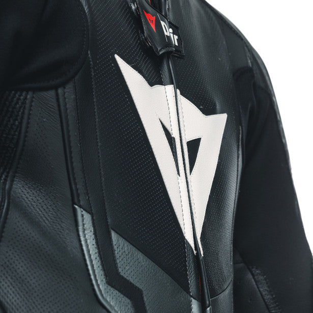 Dainese Misano 3 D-Air One Piece Perforated Leather Suit Black / Anthracite / Fluo Yellow (Image 10) - ThrottleChimp