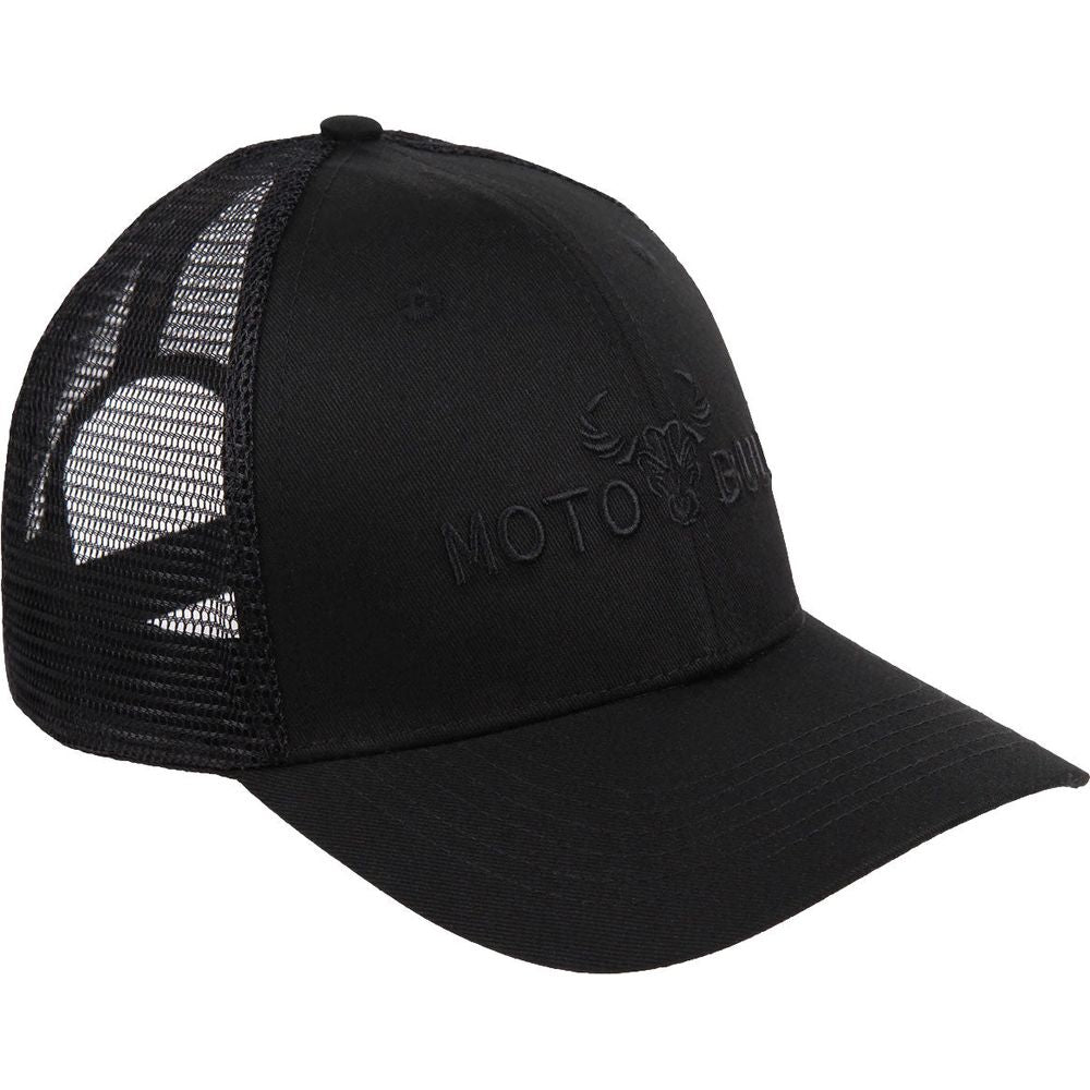 MotoBull Logo Mesh Cap Black - ThrottleChimp