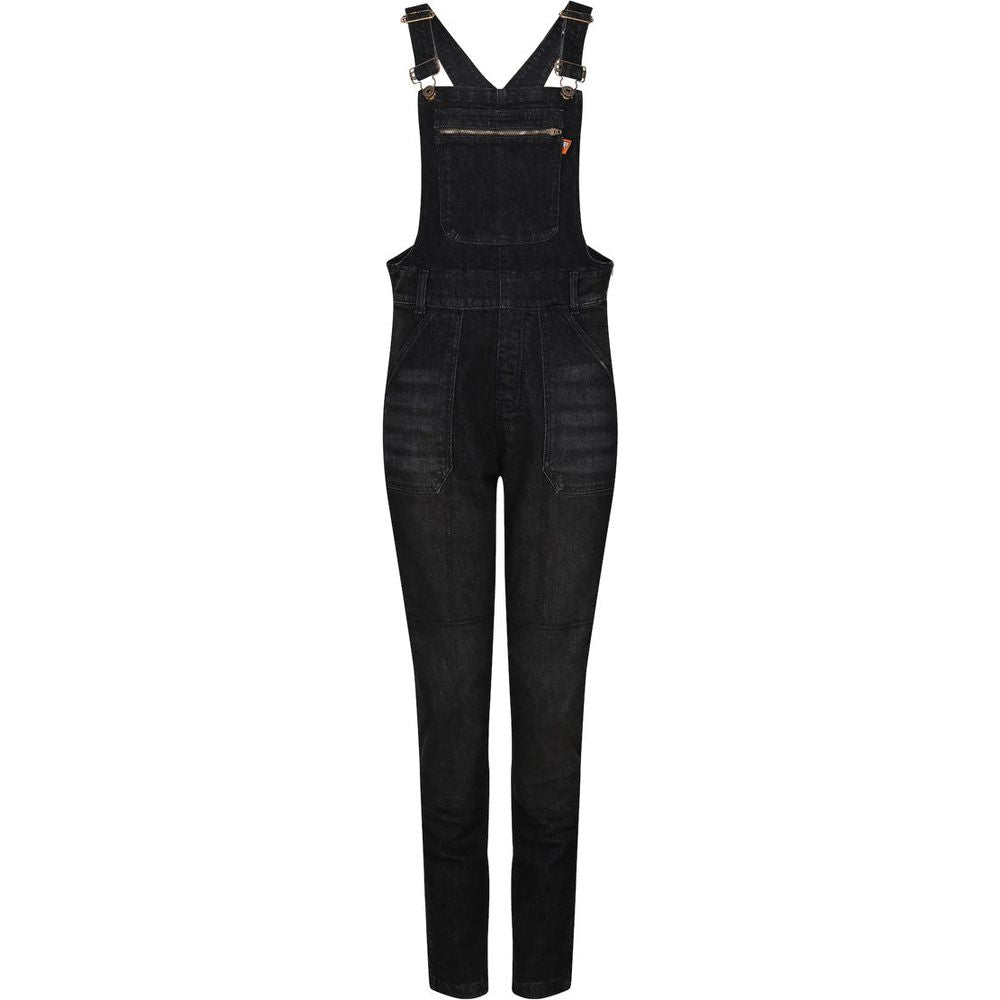 MotoGirl Daisy Ladies Dungaree Black - ThrottleChimp