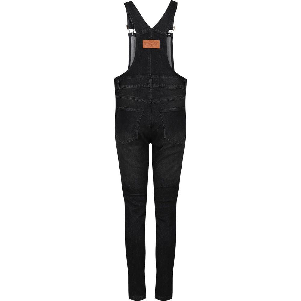 MotoGirl Daisy Ladies Dungaree Black (Image 2) - ThrottleChimp