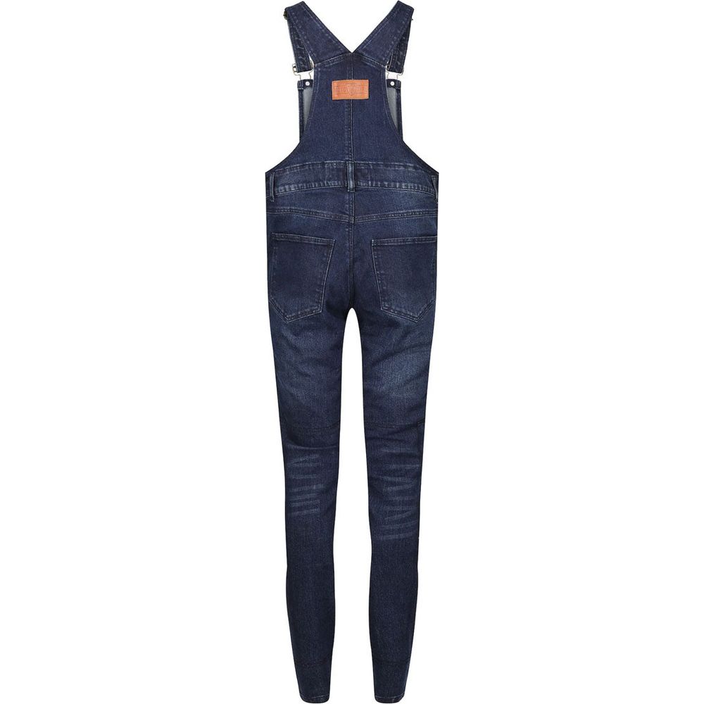 MotoGirl Daisy Ladies Dungaree Blue (Image 3) - ThrottleChimp