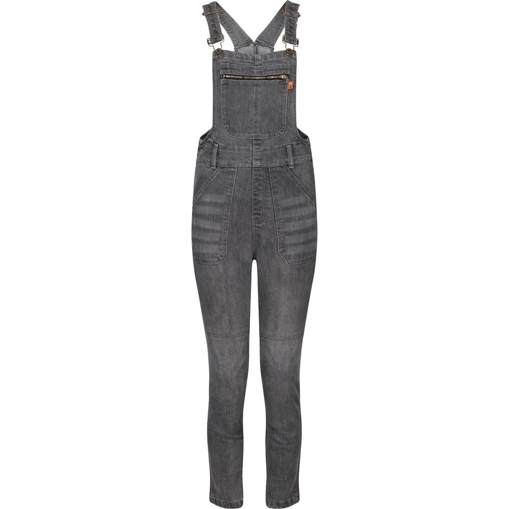 MotoGirl Daisy Ladies Dungaree Grey - ThrottleChimp