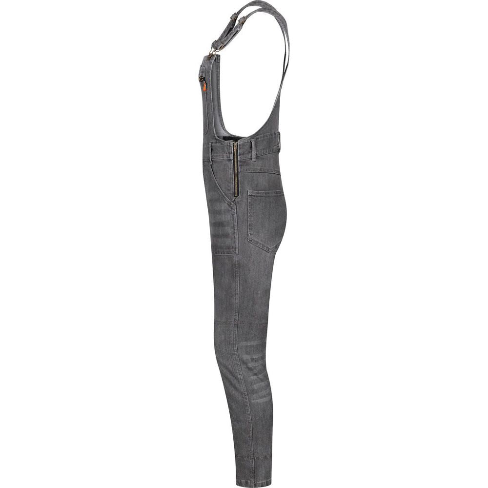 MotoGirl Daisy Ladies Dungaree Grey (Image 2) - ThrottleChimp